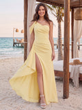 Damaris Yellow front view bridesmaid dress
