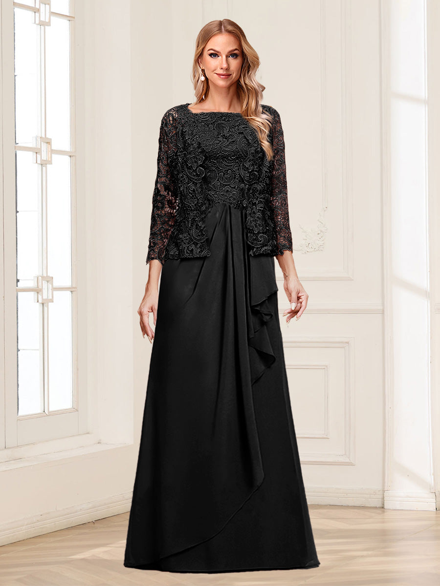Georgina Faye Black front view mother of the bride dress
