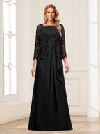 Georgina Faye Black front view mother of the bride dress