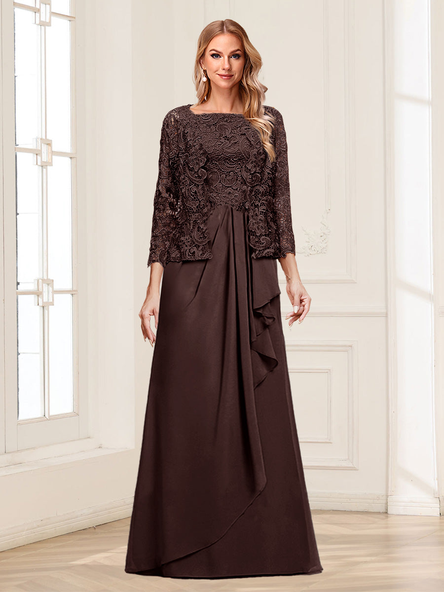 Georgina Faye Brown front view mother of the bride dress