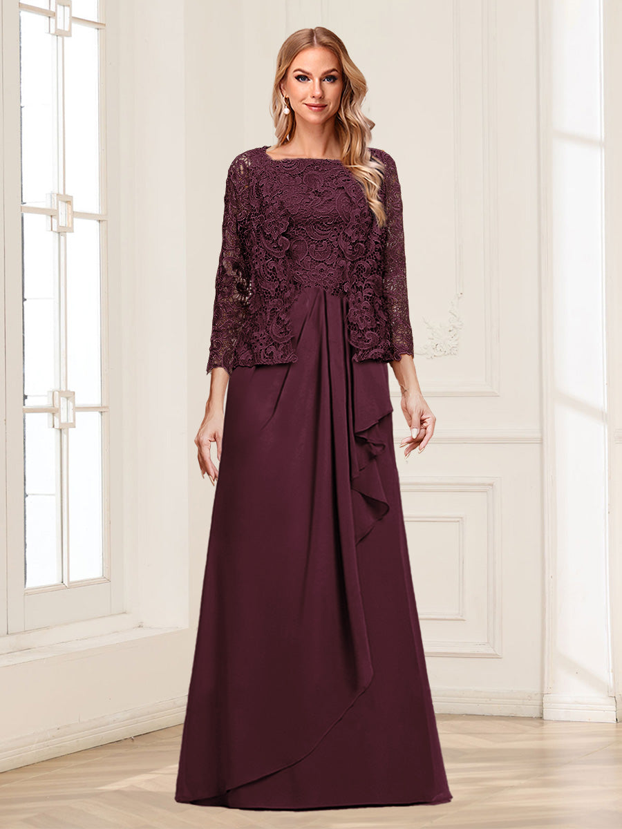 Georgina Faye Burgundy front view mother of the bride dress