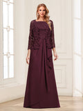 Georgina Faye Burgundy front view mother of the bride dress