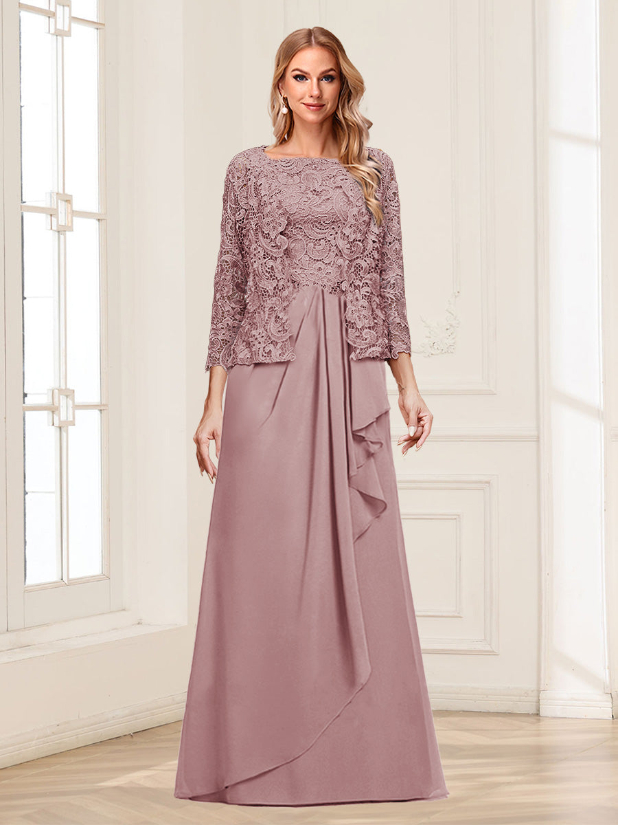 Maelys dusty rose front view mother of the bride dress
