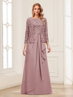 Maelys dusty rose front view mother of the bride dress