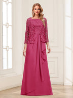Maelys fuchsia front view mother of the bride dress