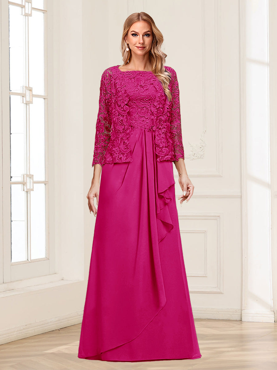 Maelys hot pink front view mother of the bride dress