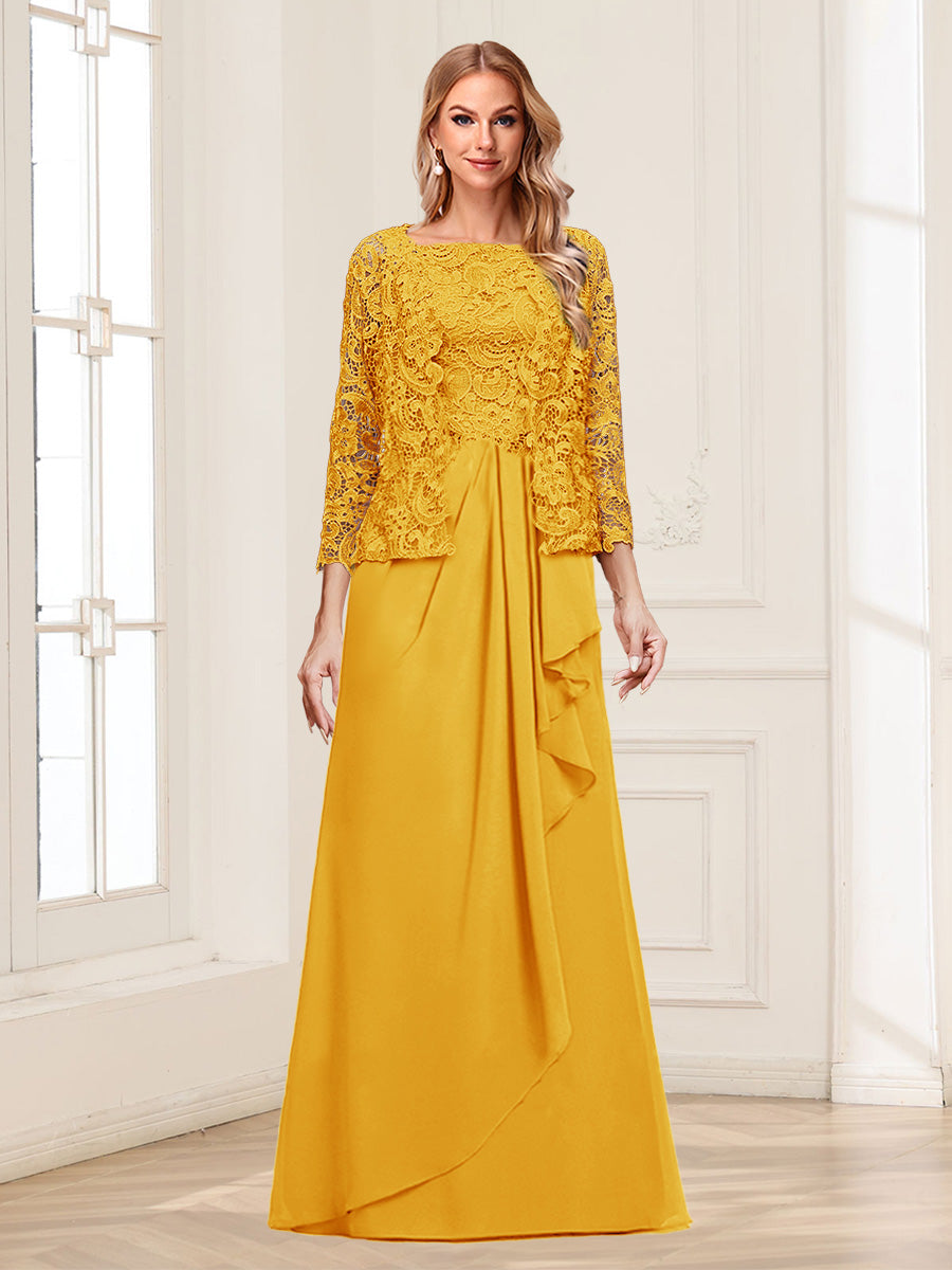Georgina Faye Gold front view mother of the bride dress