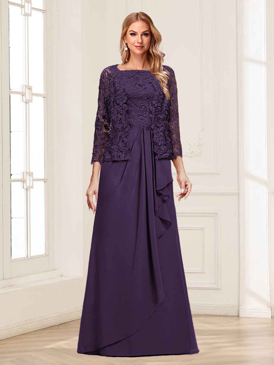 Georgina Faye Grape front view mother of the bride dress