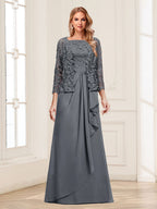 Maelys grey front view mother of the bride dress