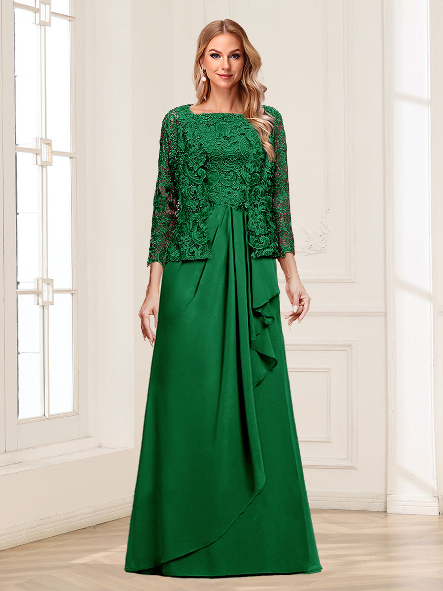 Georgina Faye Forest Green front view mother of the bride dress
