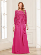 Georgina Faye Hot Pink front view mother of the bride dress