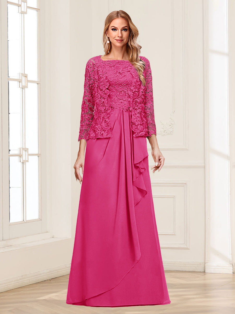 Georgina Faye Hot Pink front view mother of the bride dress