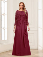 Georgina Faye Burgundy back view mother of the bride dress