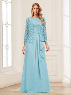 Maelys sky blue alternate front view 2 mother of the bride dress