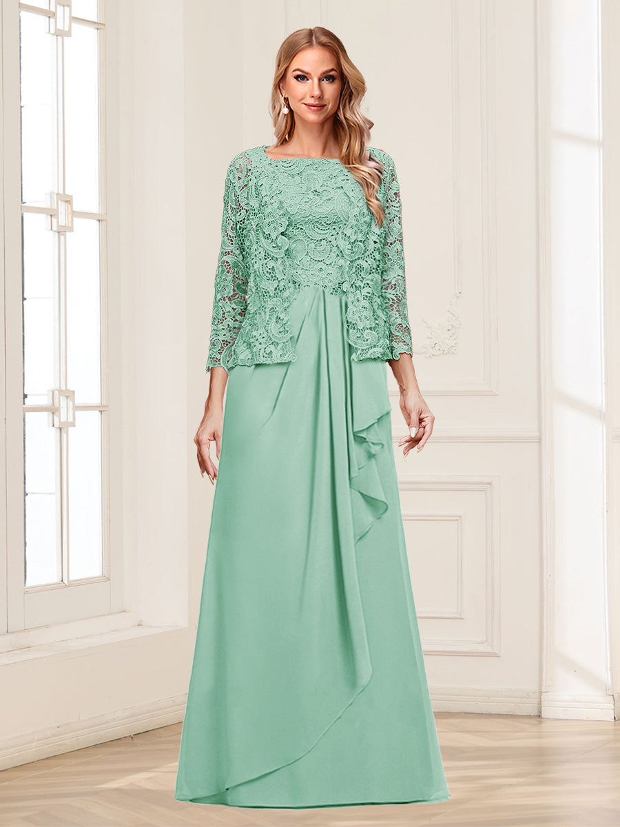Maelys mint green front view mother of the bride dress