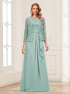 Georgina Faye Pool Blue front view mother of the bride dress