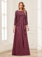 Maelys plum front view mother of the bride dress