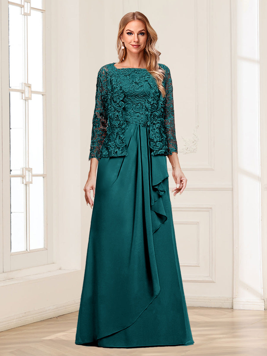 Georgina Faye Peacock front view mother of the bride dress