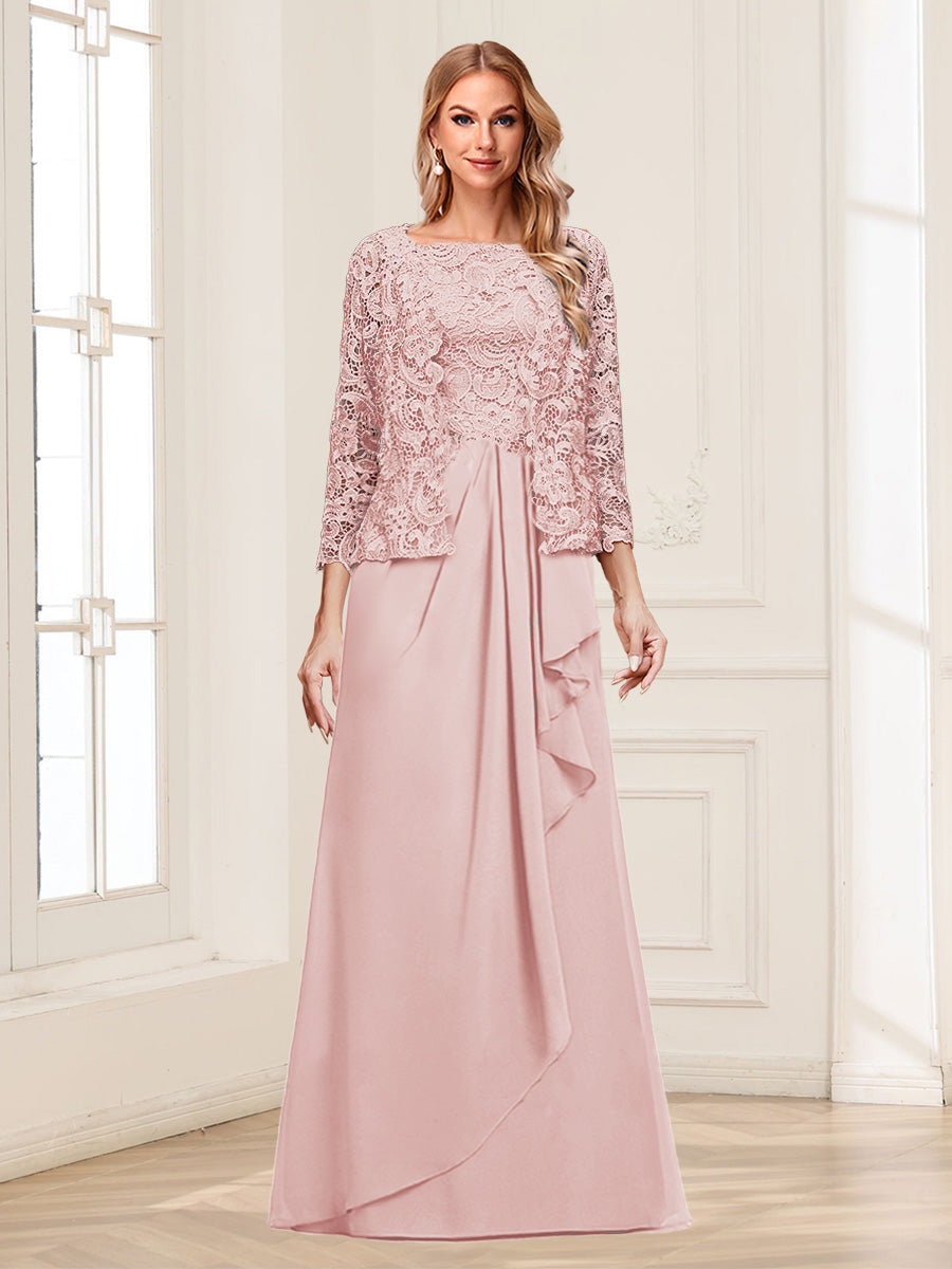 Georgina Faye Pearl Pink back view mother of the bride dress