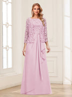 Maelys rose pink front view mother of the bride dress