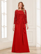Georgina Faye Red front view mother of the bride dress