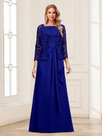 Georgina Faye Royal Blue side view mother of the bride dress