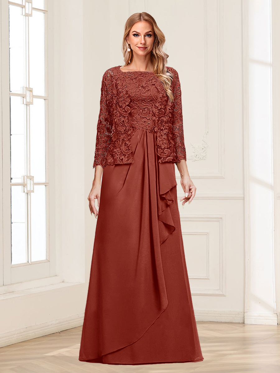 Maelys rust front view mother of the bride dress