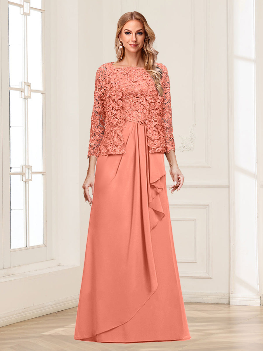 Maelys coral alternate front view 2 mother of the bride dress
