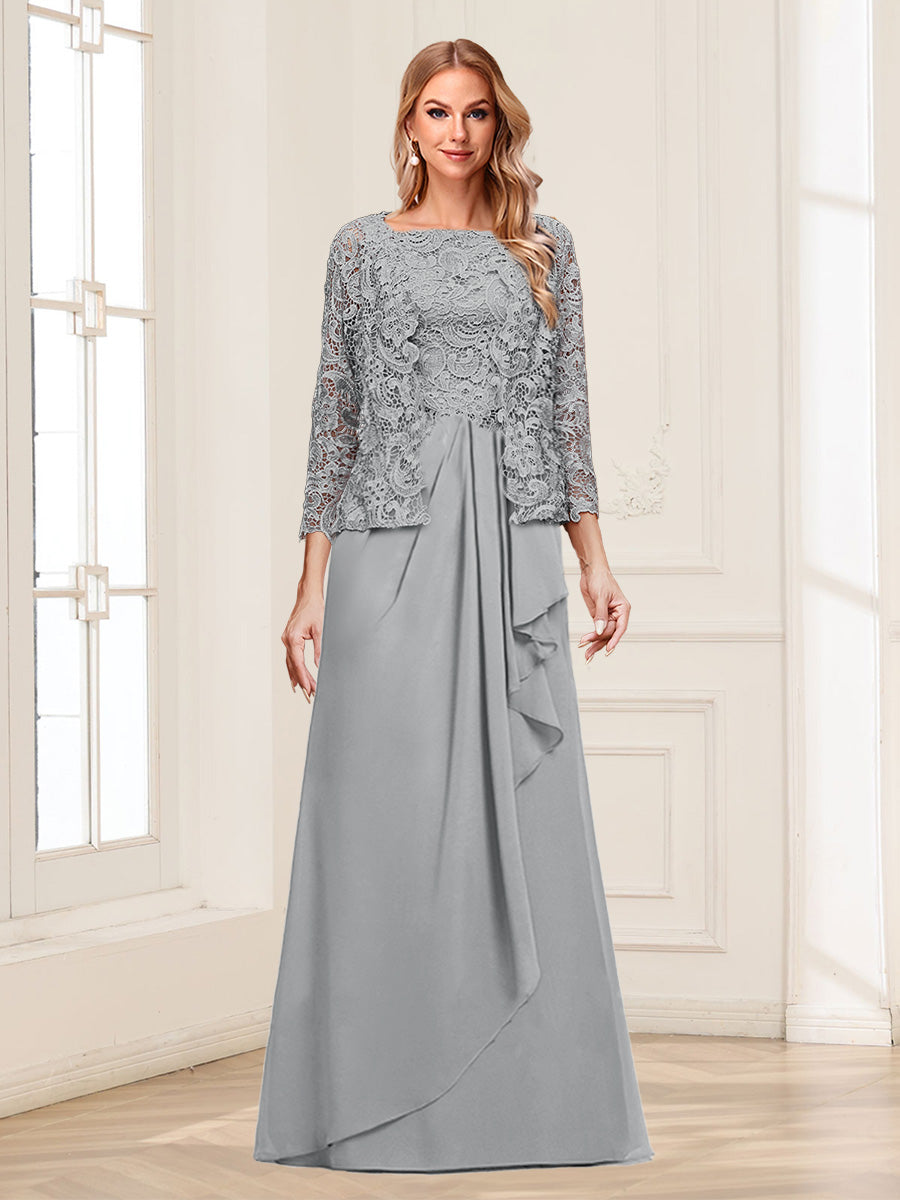 Georgina Faye Silver front view mother of the bride dress