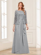 Georgina Faye Silver front view mother of the bride dress