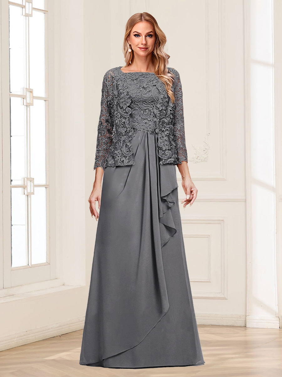 Georgina Faye Steel Grey front view mother of the bride dress