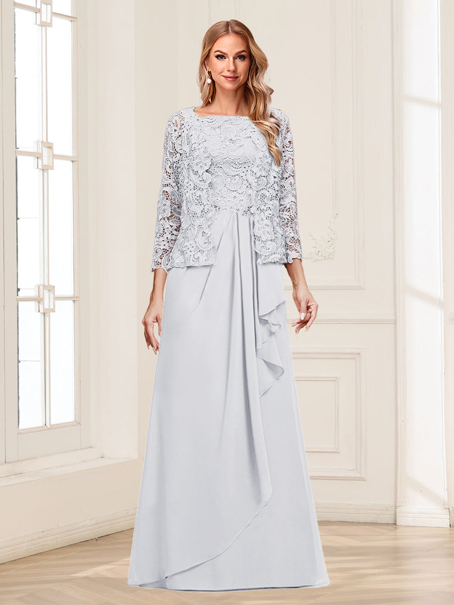 Maelys white front view mother of the bride dress