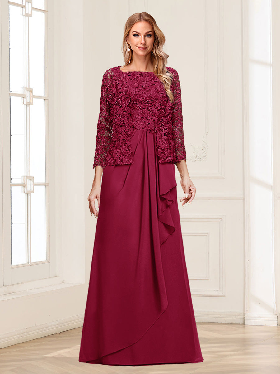 Georgina Faye Burgundy side view mother of the bride dress