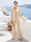 Marina Claire Champagne front view mother of the bride dress