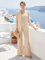 Marina Claire Champagne front view mother of the bride dress
