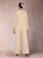 Marina Claire Champagne side view mother of the bride dress