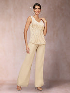 Marina Claire Champagne bodice detail mother of the bride dress