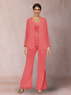 Marina Claire Coral back view mother of the bride dress