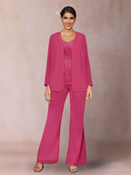 Marina Claire Fuchsia front view mother of the bride dress