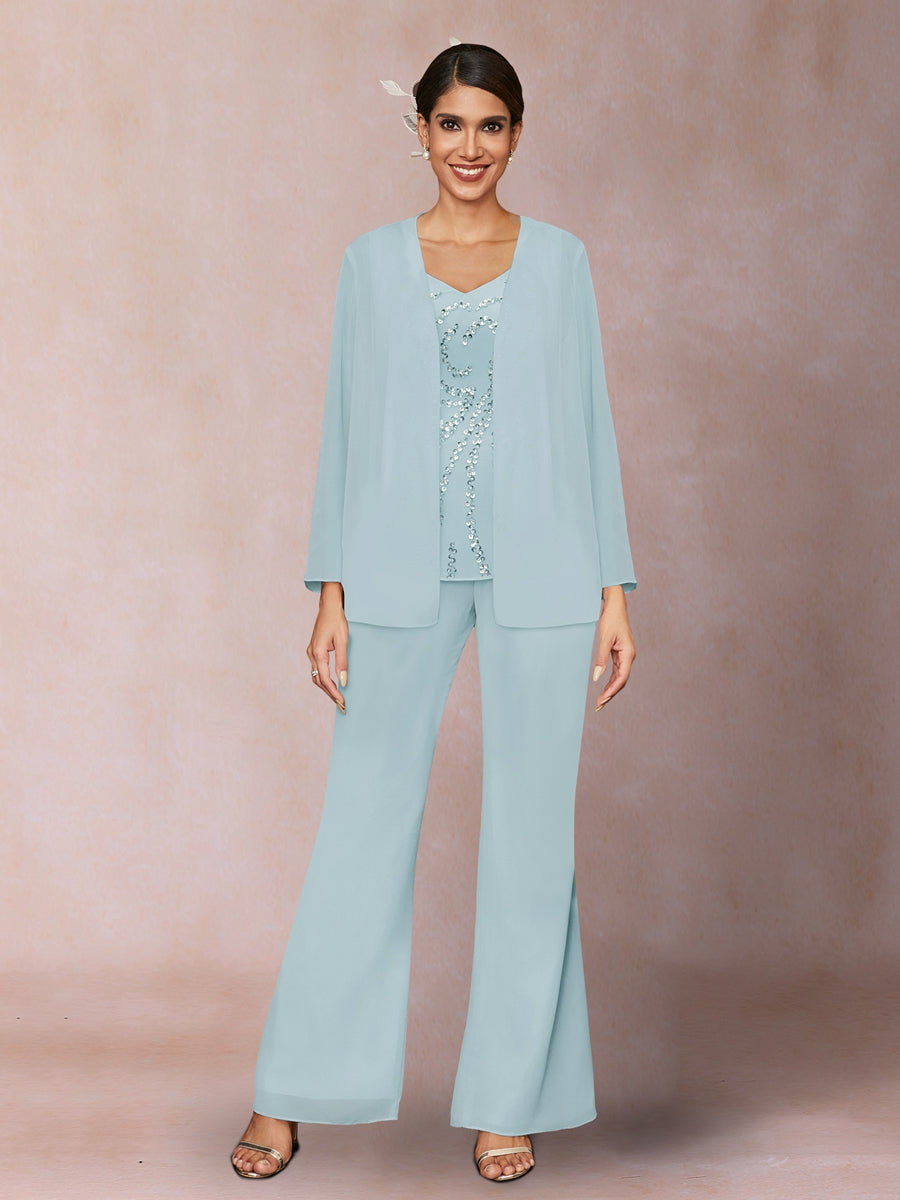 Marina Claire Sky Blue front view mother of the bride dress
