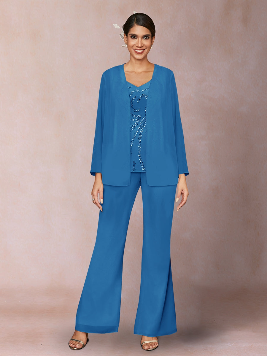 Marina Claire Ocean Blue front view mother of the bride dress