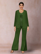 Marina Claire Olive Green front view mother of the bride dress