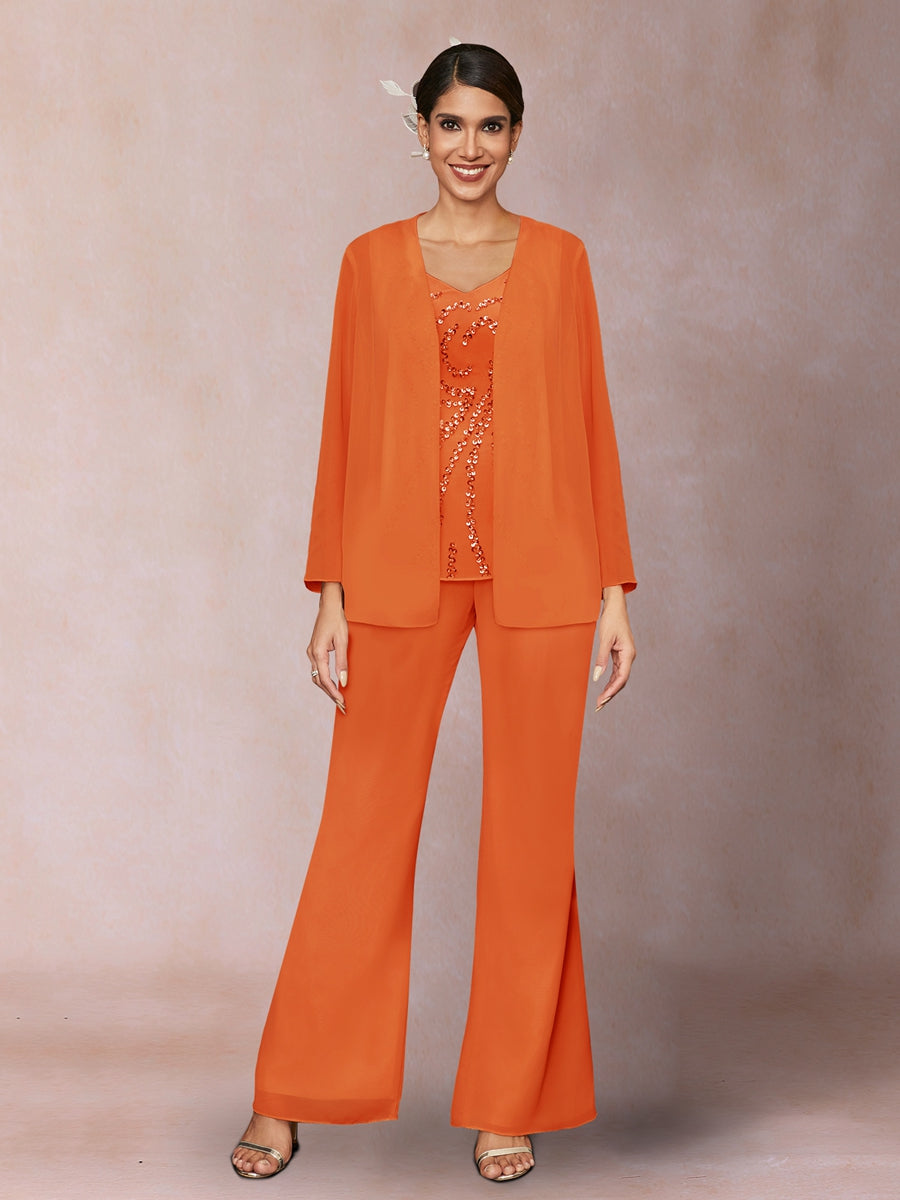 Marina Claire Orange front view mother of the bride dress