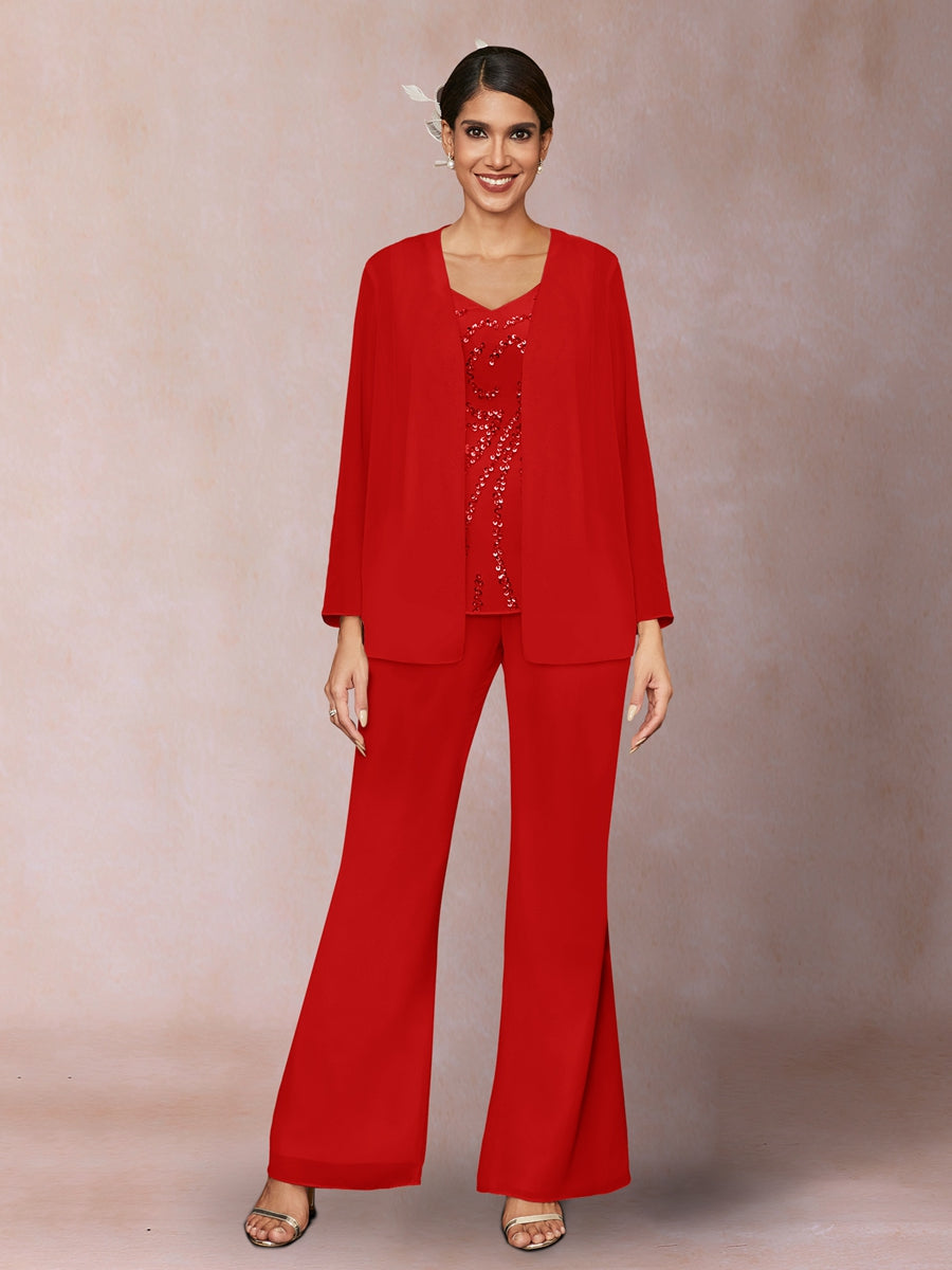 Marina Claire Red front view mother of the bride dress