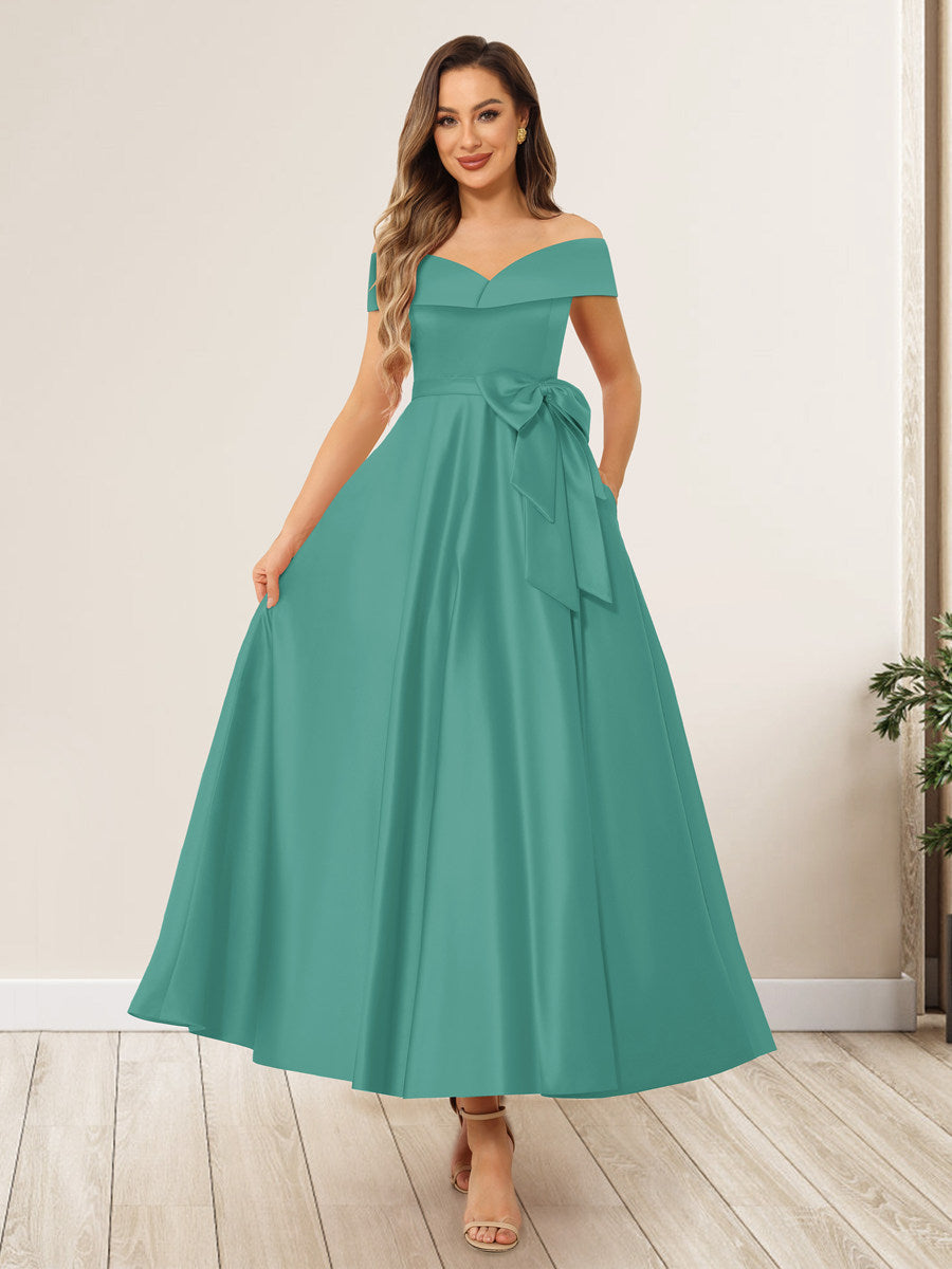 Evania Turquoise front view wedding guest dress