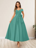 Evania Turquoise front view wedding guest dress