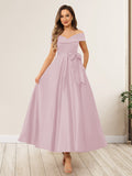 Evania Blush front view wedding guest dress