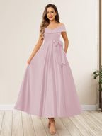 Evania Blush front view wedding guest dress