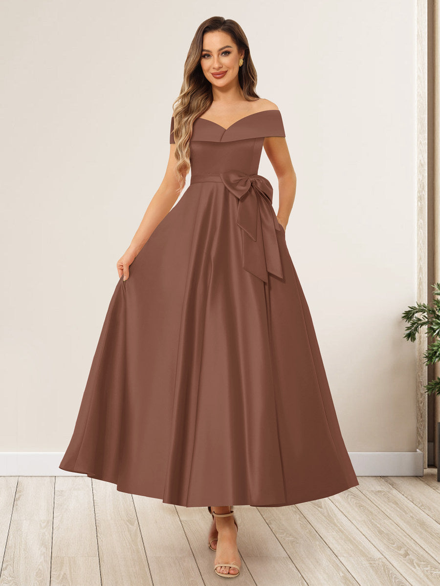 Evania Burnt Orange front view wedding guest dress