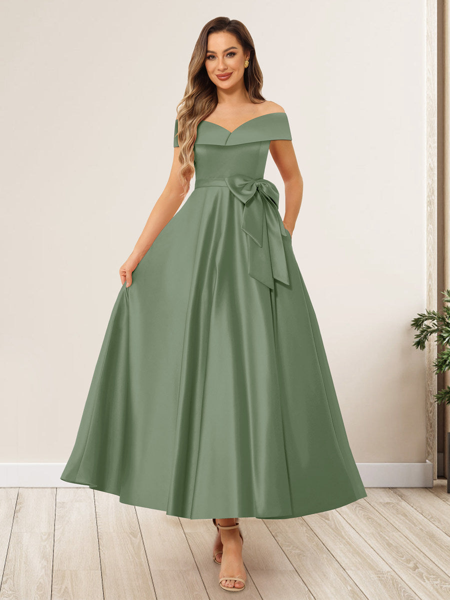 Evania Sage Green back view wedding guest dress
